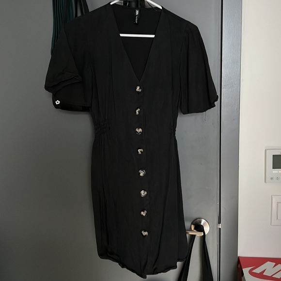 Zara Charcoal Buttoned Mini Dress - Picture 3 of 5